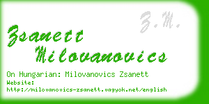 zsanett milovanovics business card